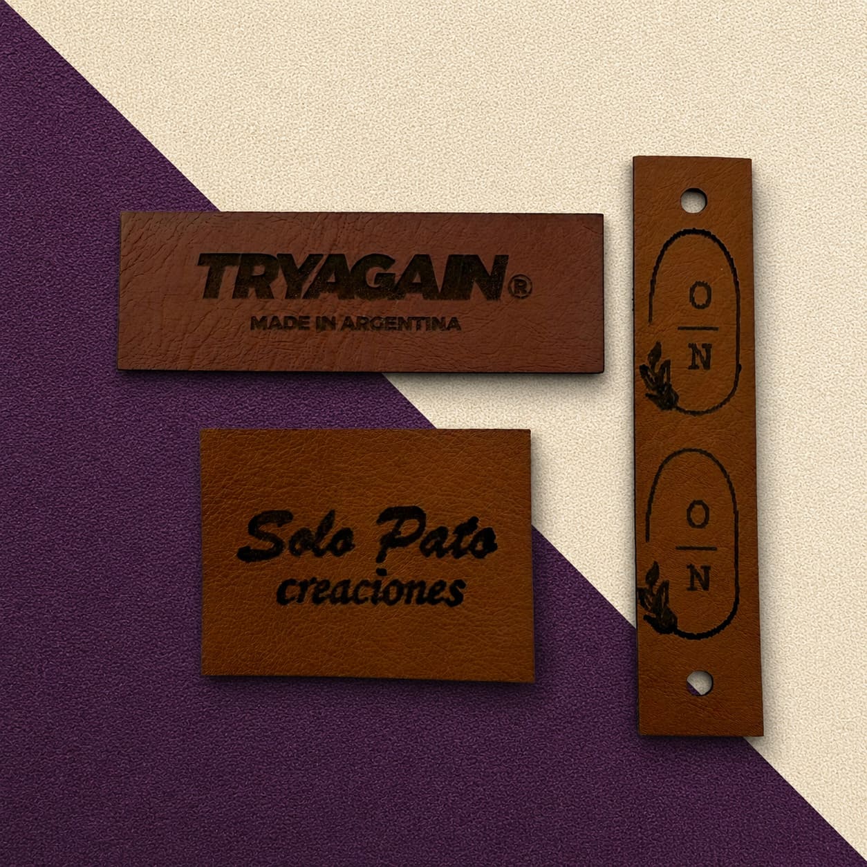Muestra de badana PU con grabado láser